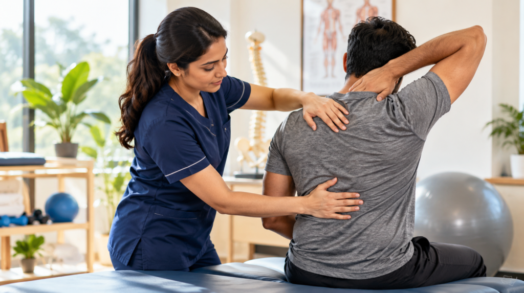 physiotherapy back care session