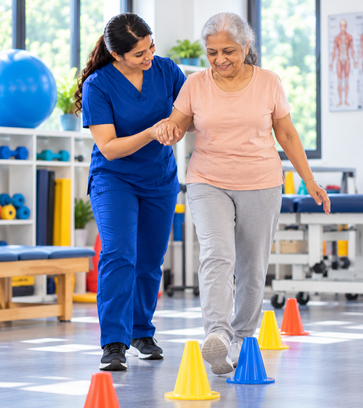 supported steps in rehab clinic